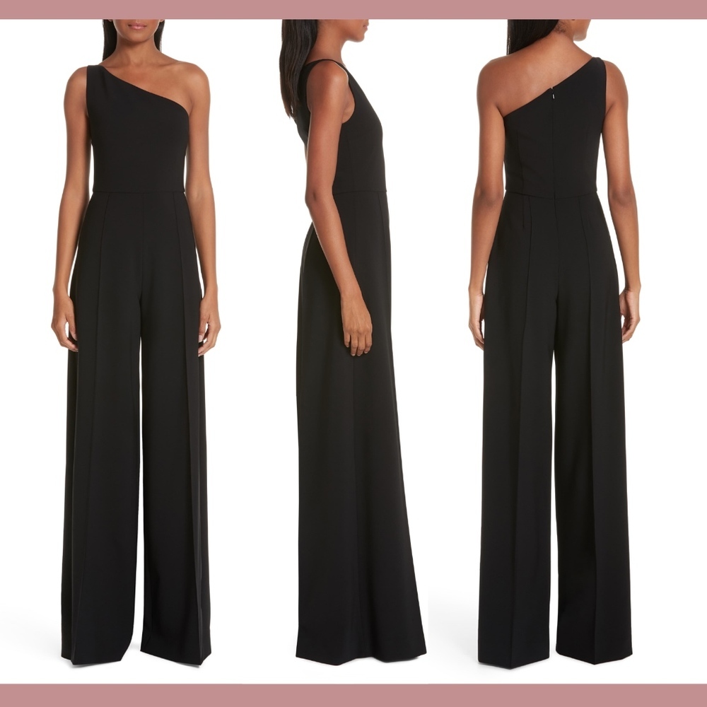 NWT Christian Siriano One-Shoulder‎ Jumpsuit in Black [SZ 8 ]